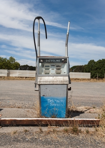 old bowser at an abandoned petrol station - Australian Stock Image