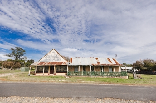Old buildings in the historic gold mining town of Hill End NSW - Australian Stock Image