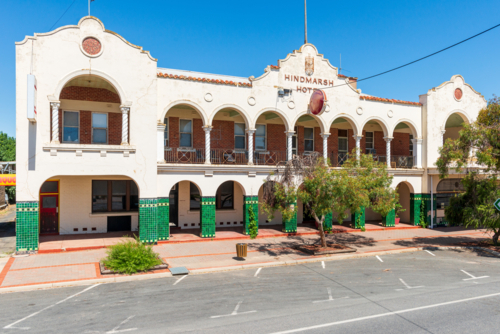 Old hotel on main street of country town - Australian Stock Image