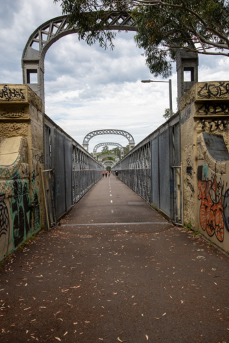 Old iron footbridge at Como, Sydney - Australian Stock Image