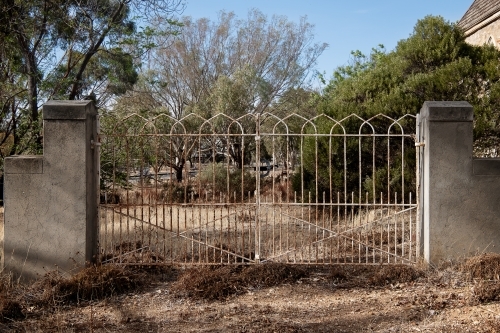 Old iron gates in country town