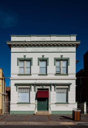 Old National Bank Converted into a Cafe in Glen Innes, New South Wales, Australia - Australian Stock Image