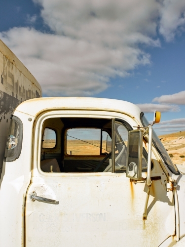 Old truck on outskirts of Coober Pedy - Australian Stock Image