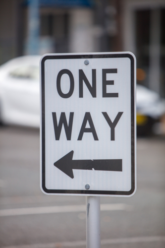 One Way road sign - Australian Stock Image