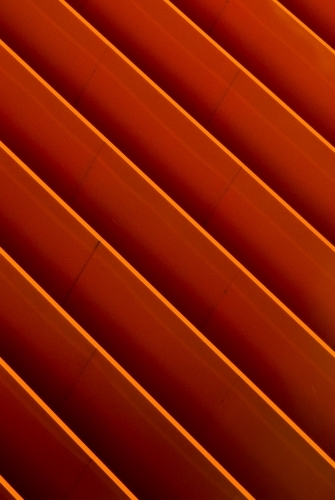 Orange Metal Fins - Australian Stock Image