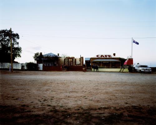 Outback Cafe viewed across a dirt road