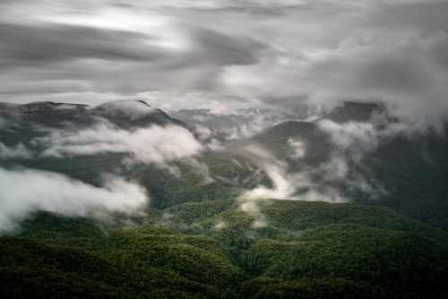 Overcast winters day in the Blue Mountains - Australian Stock Image