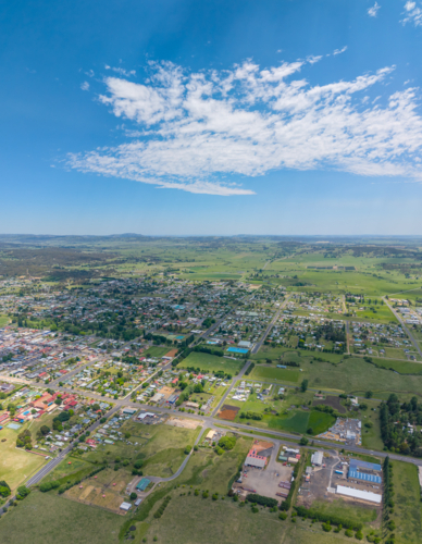 Overhead view of Glen Innes, New South Wales - Australian Stock Image
