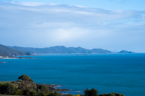 Overlooking Sisters Beach, Boat Harbour, and Rocky Cape, Tasmania - Australian Stock Image