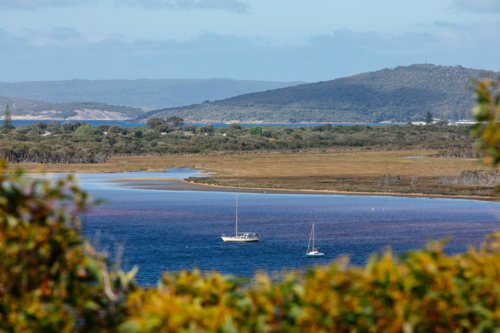 Oyster harbour and yachts - Australian Stock Image