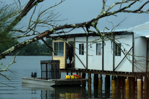 Oyster punt at wharf - Australian Stock Image