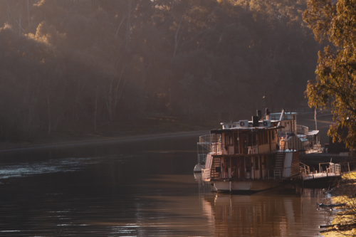 paddle steamer Murray River - Australian Stock Image