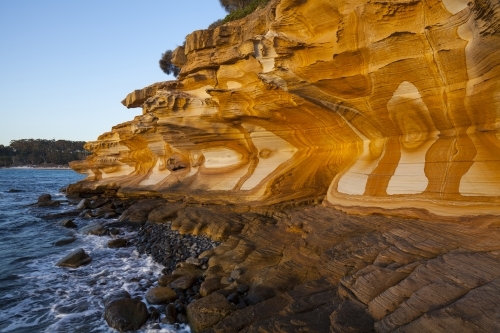 Painted Cliffs at sunset - Maria Island National Park - Tasmania - Australia