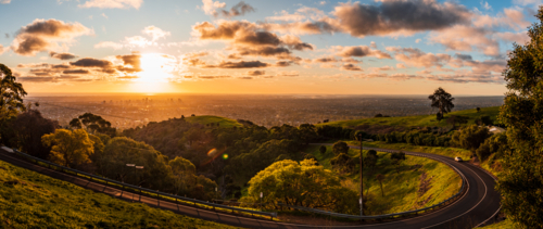 Panorama of Adelaide viewing from Mt Osmond - Australian Stock Image