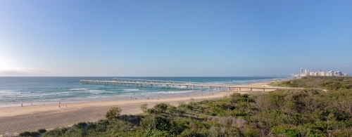 Panoramic of Gold Coast from the Seaway. - Australian Stock Image