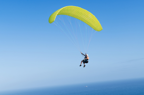 Paraglider Against Brilliant Blue Sky - Australian Stock Image