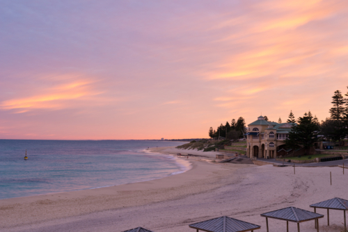 Pastel sunrise Over Cottesloe Beach - Australian Stock Image