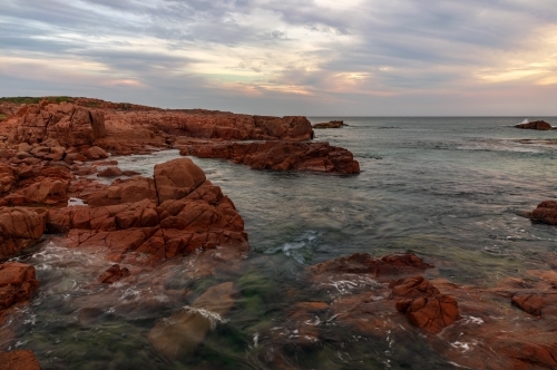 Pastel Sunset at Birubi Point, Port Stephens - Australian Stock Image