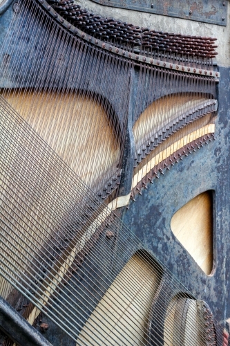 Pattern on back of a piano - Australian Stock Image