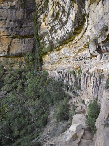 People hiking on the National Pass - Australian Stock Image
