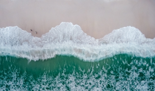 People walking on Beach Top View - Australian Stock Image