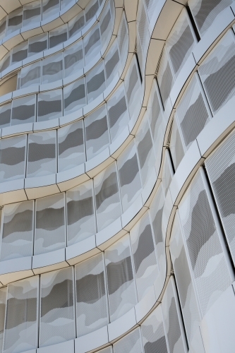 Perforated Curved Building Facade - Australian Stock Image