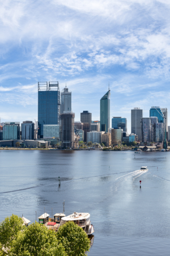 Perth City On The Swan River - Australian Stock Image