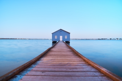 Perth's Blue Bouthouse At Twilight - Australian Stock Image