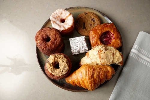 plate full of different kinds of deserts - Australian Stock Image