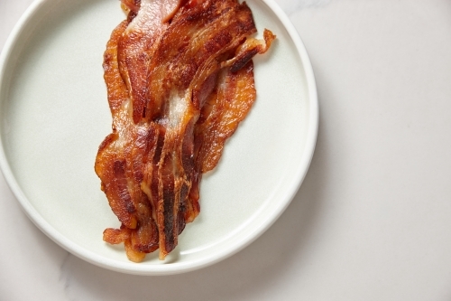 Plate of bacon - Australian Stock Image