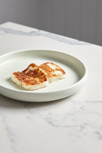 Plate of halloumi - Australian Stock Image