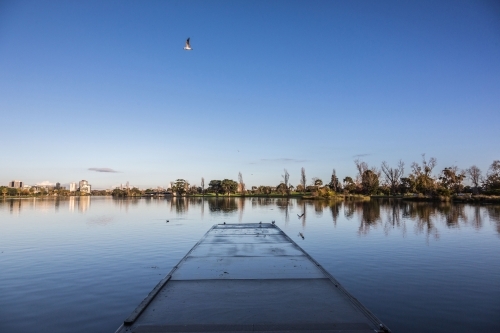 Pontoon at Albert Park Lake - Australian Stock Image