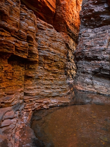 Pool on walking trail in remote gorge - Australian Stock Image