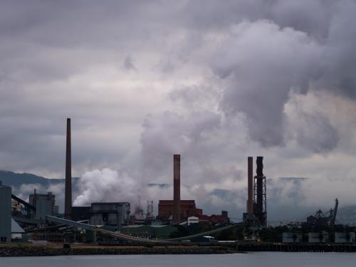 Port Kembla Steelworks on an overcast day - Australian Stock Image