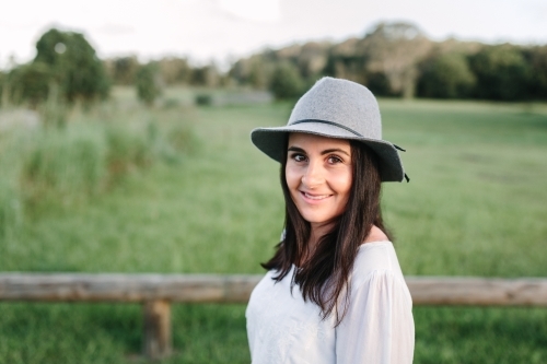 Portrait of a woman outdoors - Australian Stock Image