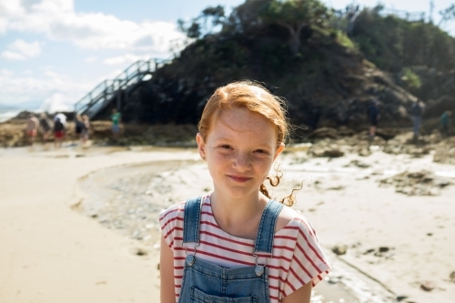 Portrait of a young girl at the beach - Australian Stock Image