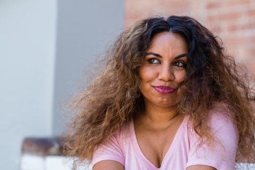 portrait of aboriginal woman - Australian Stock Image