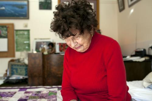 Portrait of elderly lady in retirement village