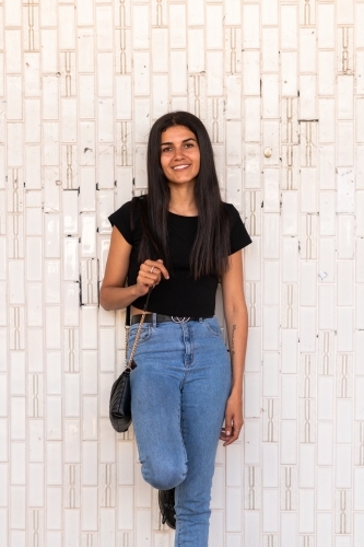 portrait of happy indigenous woman - Australian Stock Image