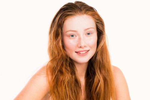 portrait of teen girl with clean clear skin - Australian Stock Image