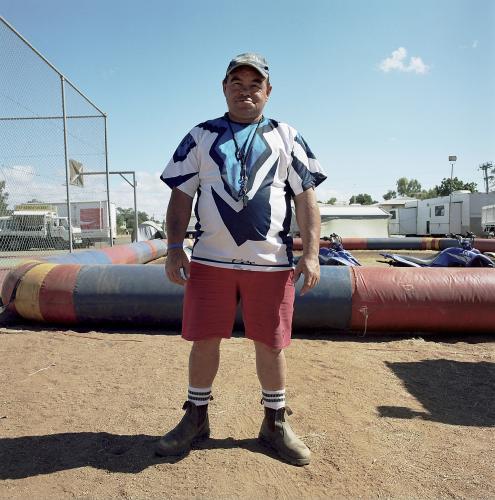 Portrait of worker at a country show - Australian Stock Image