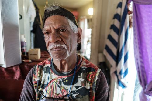 Portrait of Wurundjeri Elder Indoors - Australian Stock Image