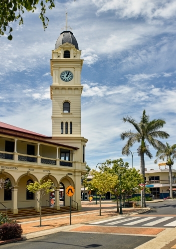 Post office and clocktower in country town