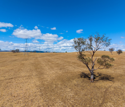 Power Pylons from the Sapphire Wind Farm - Australian Stock Image