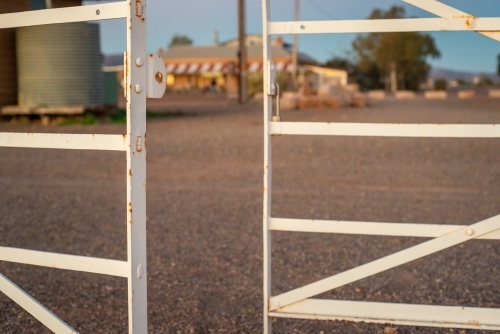 Prairie Hotel gate, Parachilna, Flinders Ranges, SA - Australian Stock Image