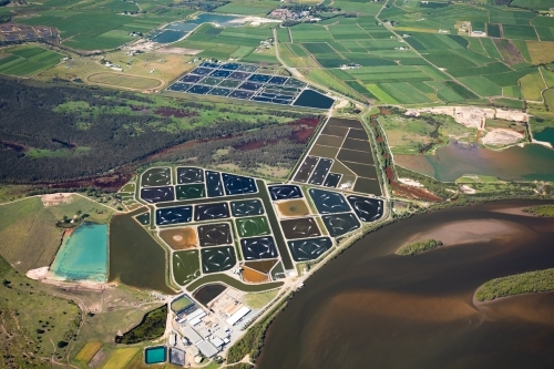 Prawn Farms next to the Logan River - Australian Stock Image