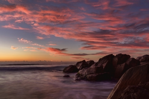 Pre-dawn at Zenith Beach, Port Stephens - Australian Stock Image