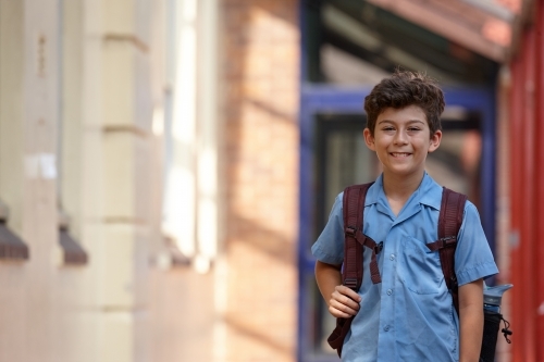 Primary school student at school - Australian Stock Image