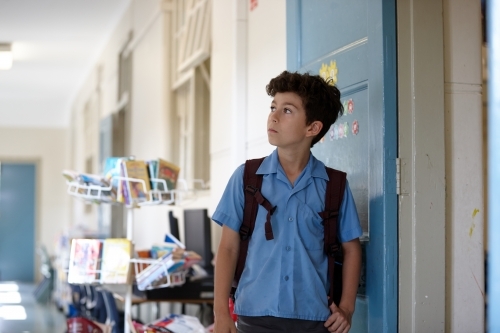 Primary school student at school - Australian Stock Image