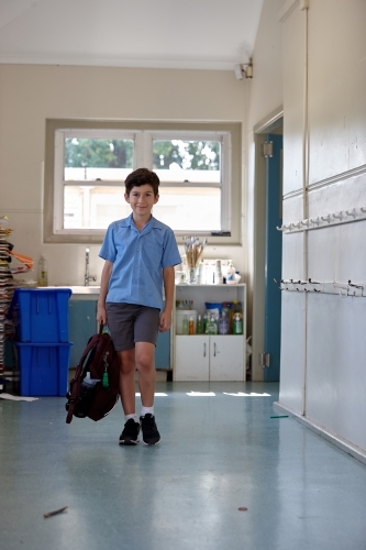 Primary school student at school - Australian Stock Image
